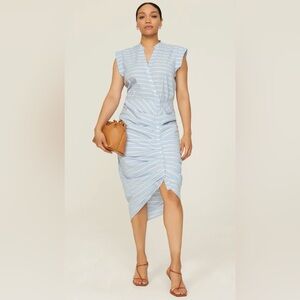 Veronica Beard Ruched Shirt Dress